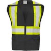 Ironwear Standard Polyester Mesh Safety Vest w/ Zipper & Radio Clips (Black/X-Large) 1287-BKZ-RD-XL